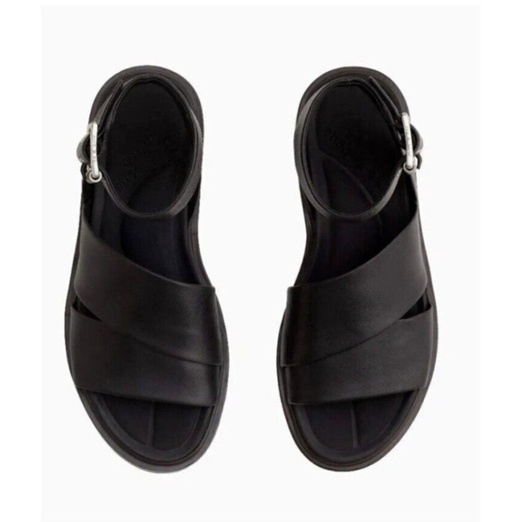 RAG & BONE SLAYTON SANDAL BLACK STRAPPY ITALIAN LEATHER Saze EU37 Women’s 7 $350 - Picture 4 of 11